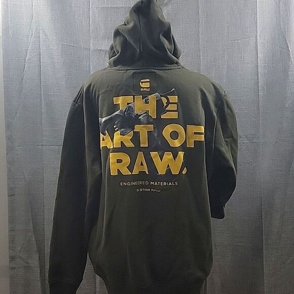 G-Star Raw Graphic 17 Hooded Sweater Asfalt Soft Knit Pullover Hoodie SZ XXL - Picture 1 of 8